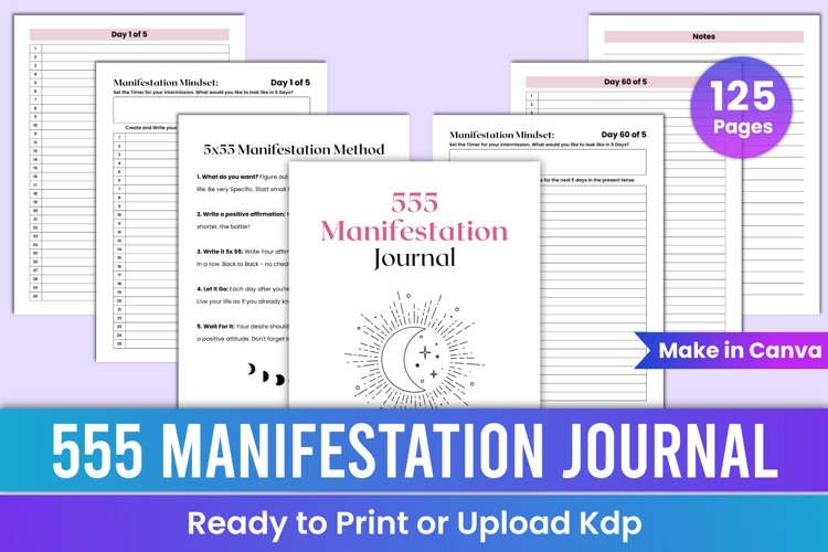 555 Manifestation Journal Canva Interior
