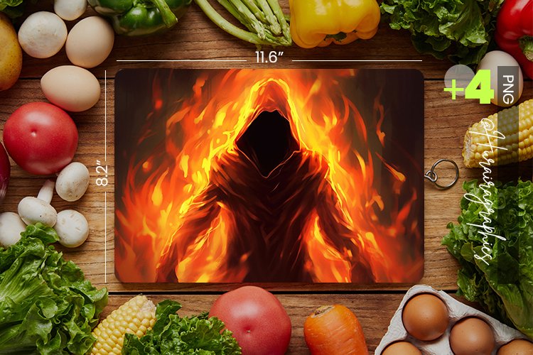 Flamming Ghost Cutting Board Design - 04 Variations