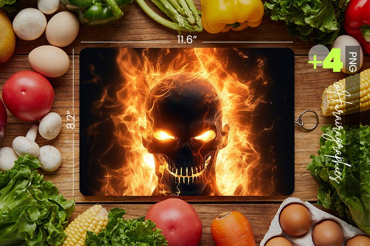 Flamming Ghost Cutting Board Design - 04 Variations