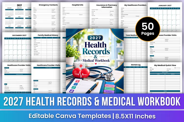2027 Health Records & Medical Workbook | Medical History