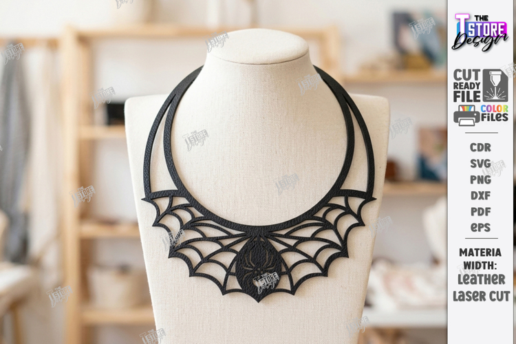 Gothic Leather Necklace Laser Cut | Leather Jewelry | Choker
