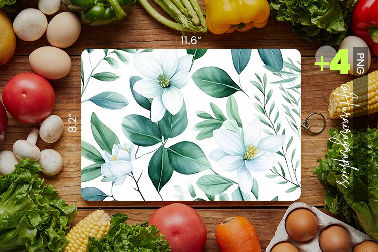 Watercolor Botanical Cutting Board Design - 04 Variations