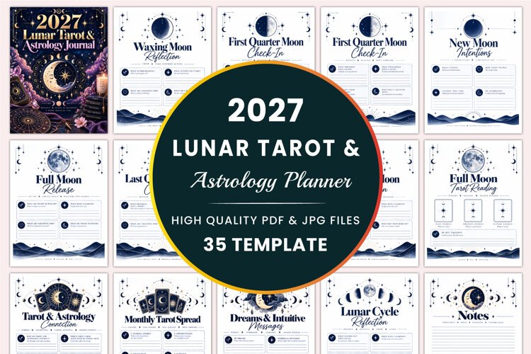 2027 Lunar Tarot & Astrology Journal Kdp interiors example image 1