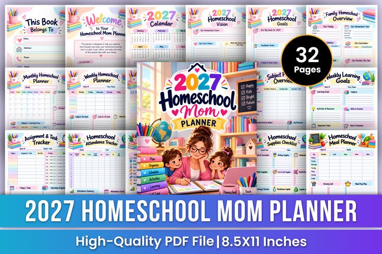 2027 Homeschool Mom Planner | Homeschool Planning, Family example image 1