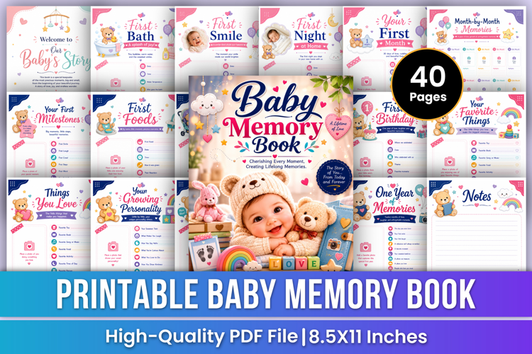 Baby Memory Book | First Year Baby Keepsake, Milestones