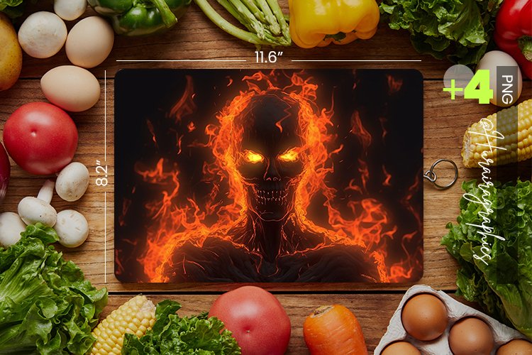Flamming Ghost Cutting Board Design - 04 Variations