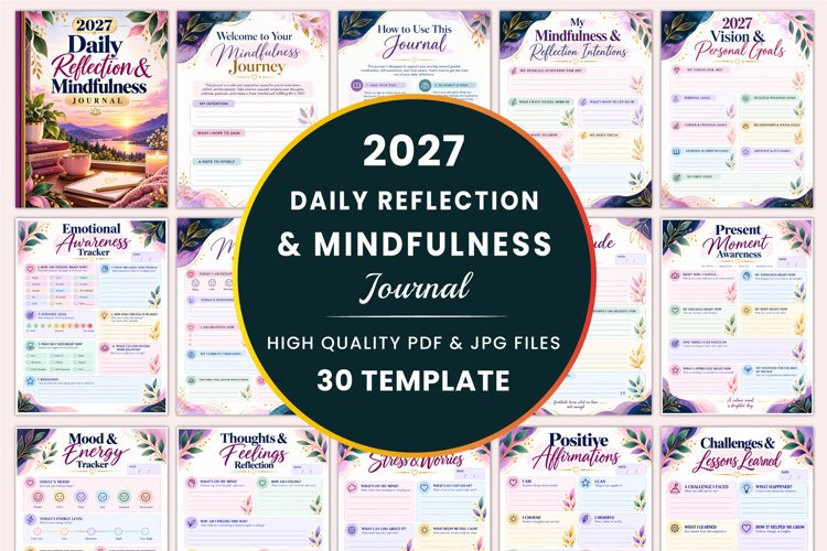 2027 Daily Reflection & Mindfulness Journal Kdp Interiors example image 1