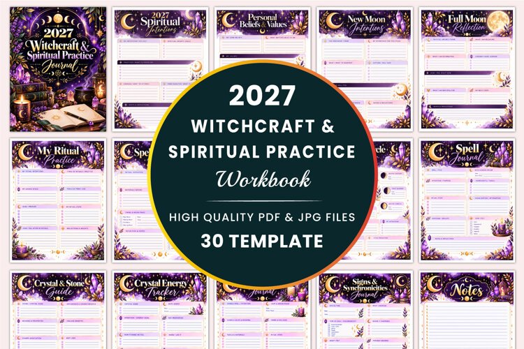 2027 Witchcraft & Spiritual Practice Journal Kdp interiors example image 1