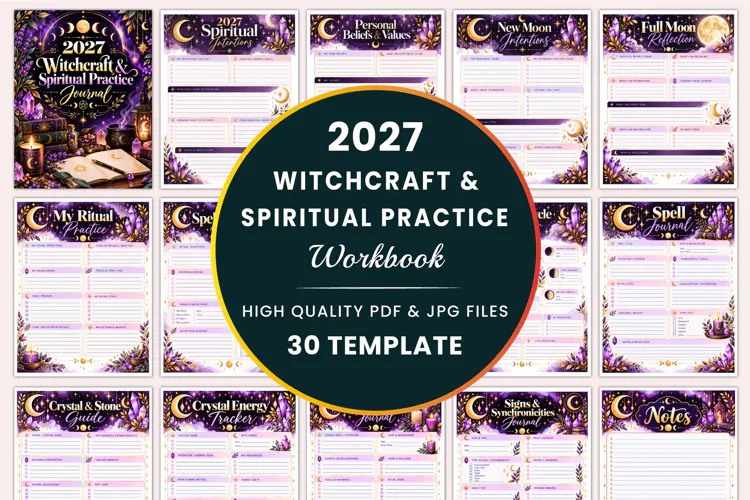 2027 Witchcraft & Spiritual Practice Journal Kdp interiors