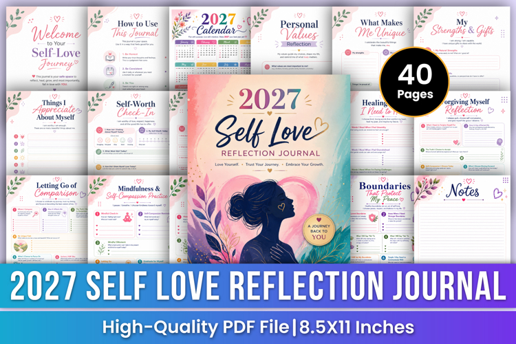 2027 Self Love Reflection Journal | Self-Care