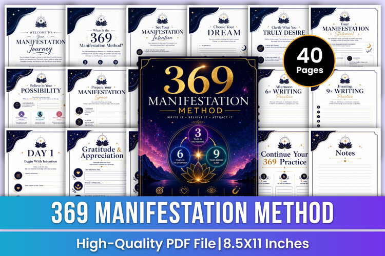 369 Manifestation Method Workbook | Manifestation Journal example image 1