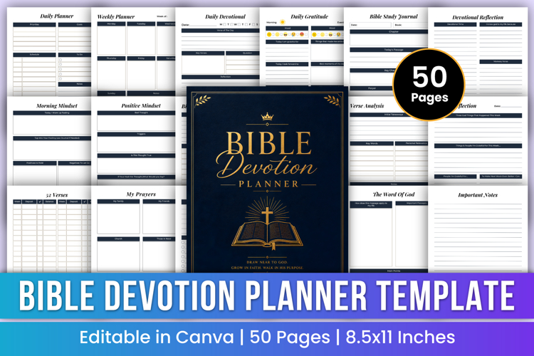 Bible Devotion Planner | Prayer & Study Templates
