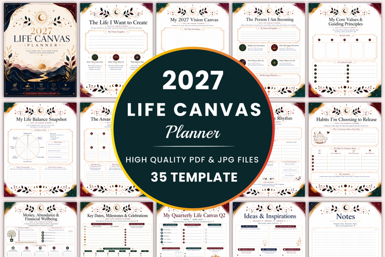 2027 Life Canvas Planner Kdp templates