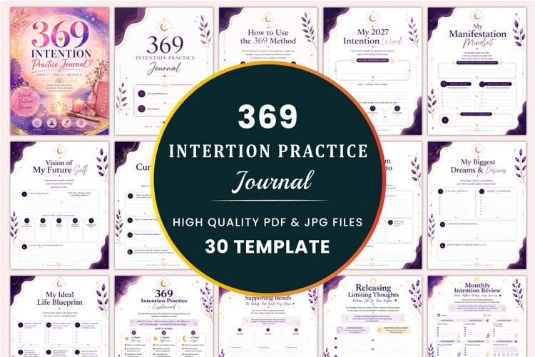 369 Intention Practice Journal Kdp templates example image 1