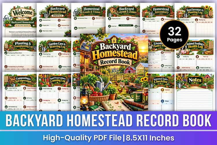 Backyard Homestead Record Book | Gardening, Livestock example image 1