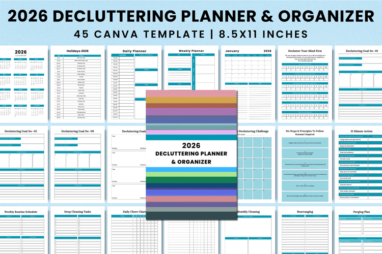 2026 Decluttering Planner & Organizer Canva Interior
