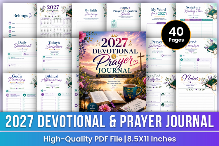 2027 Devotional & Prayer Journal | Christian Prayer, Bible
