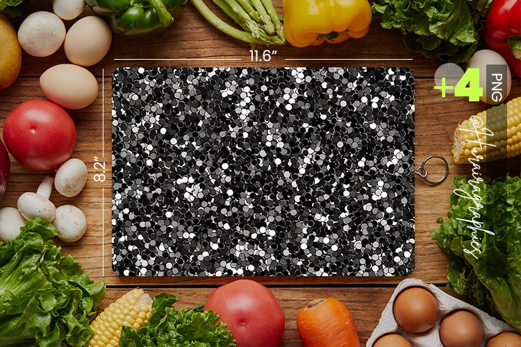 Black Silver Glam Cutting Board Design - 04 Variations