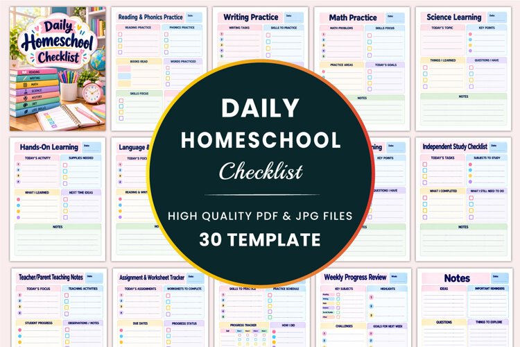 Daily Homeschool Checklist kdp interiors example image 1