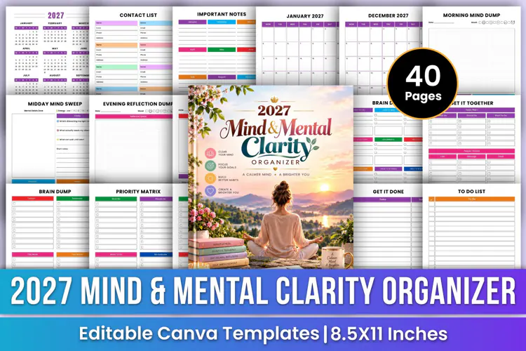 2027 Mind & Mental Clarity Organizer | Mindfulness, Focus