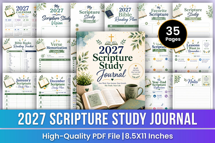 2027 Scripture Study Journal | Bible Study, Prayer & Faith example image 1