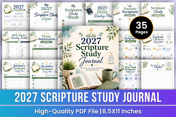 2027 Scripture Study Journal | Bible Study, Prayer & Faith
