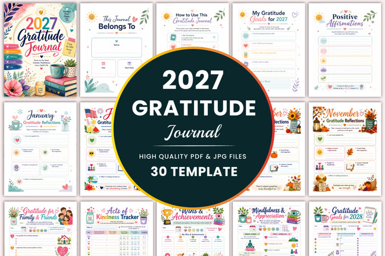2027 Gratitude Journal Kdp Templates example image 1