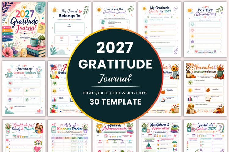 2027 Gratitude Journal Kdp Templates