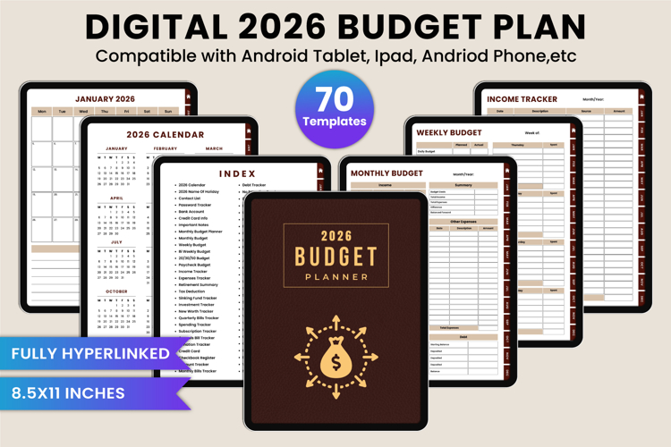 Digital 2026 Budget Planner for iPad