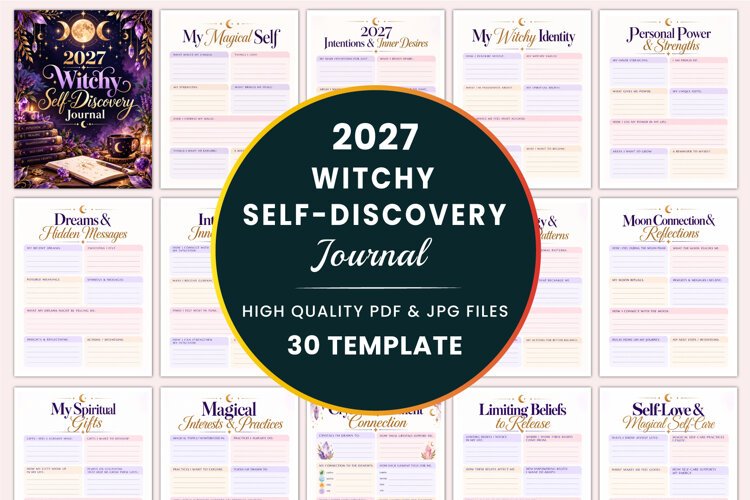 2027 Witchy Self-Discovery Journal Kdp interiors example image 1