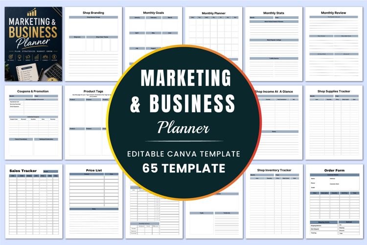 Marketing & Business Planner Canva templates