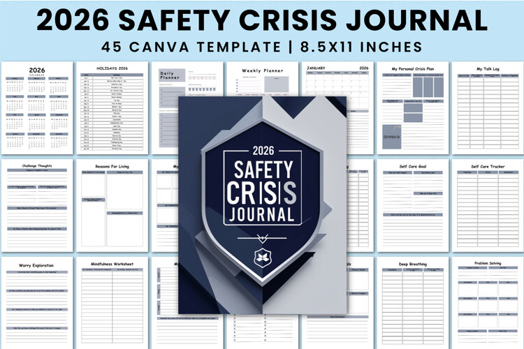 2026 Safety Crisis Plan Journal Canva templates example image 1