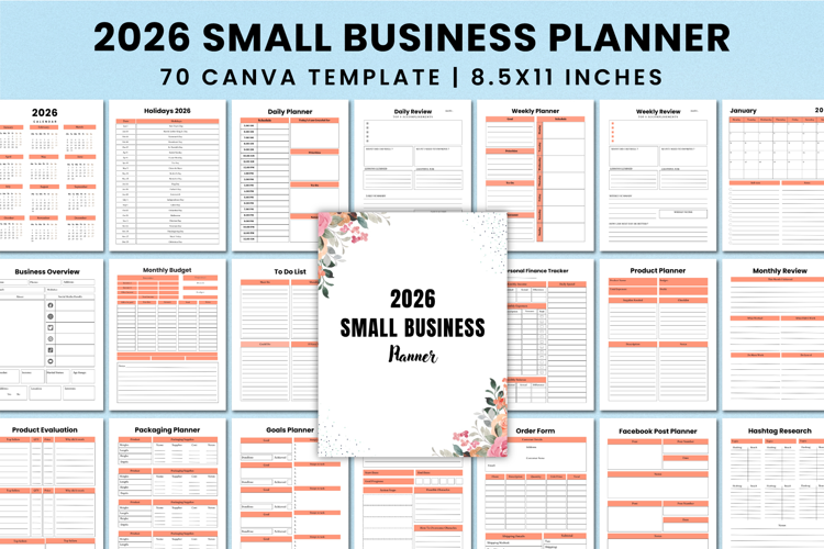 2026 Business Planner For Canva Interior