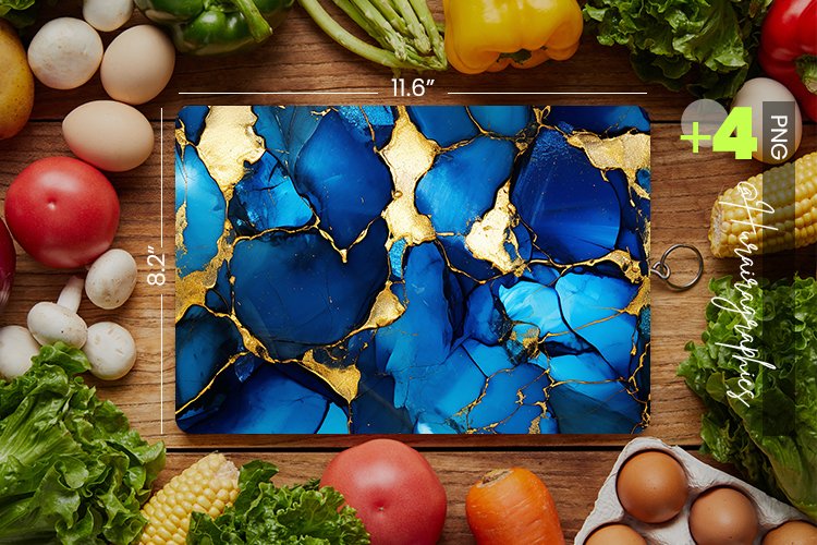 Blue Goldfoil Cutting Board Design - 04 Variations