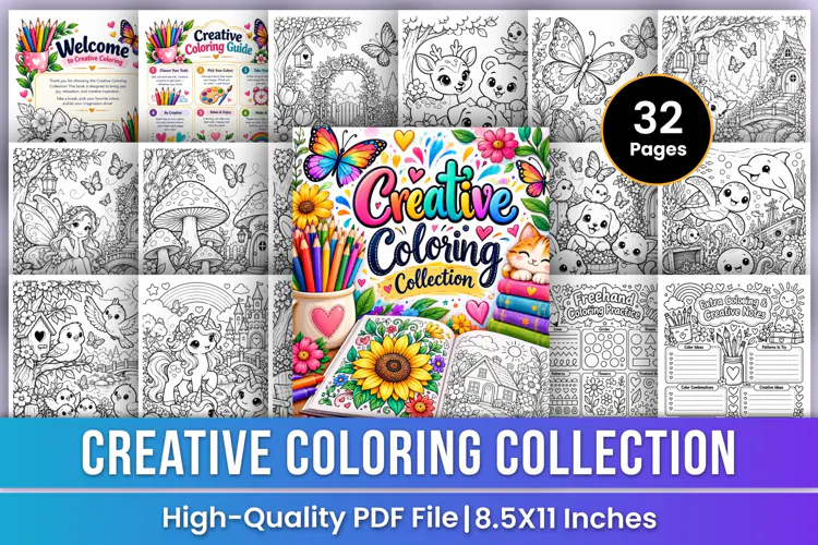 Creative Coloring Collection | Cute Animals, Fantasy Garden
