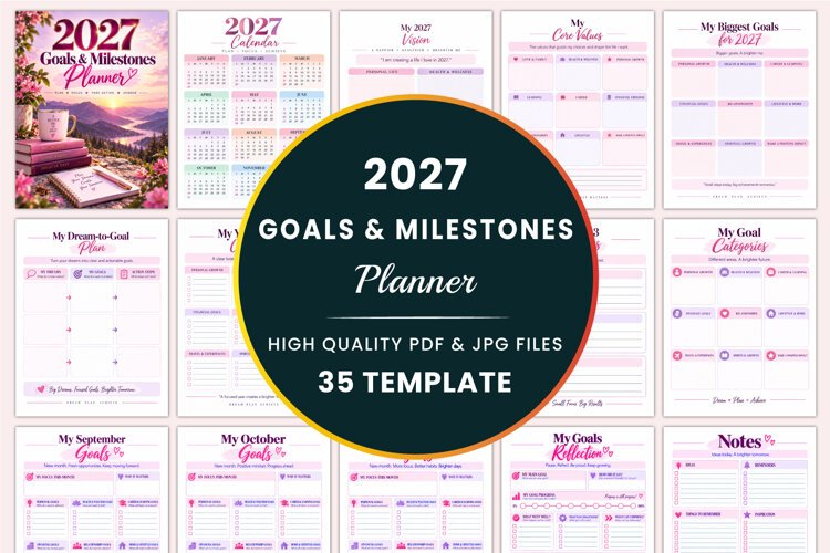 2027 Goals & Milestones Planner Kdp interiors example image 1