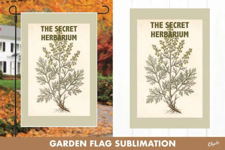 Witchy Botanical Garden Flag. Botanical Halloween
