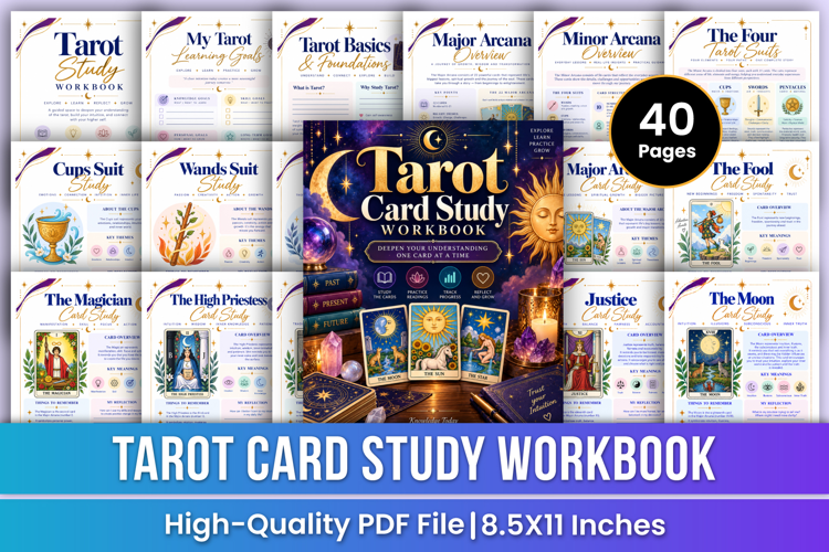 Tarot Card Study Workbook | Major Arcana, Minor Arcana