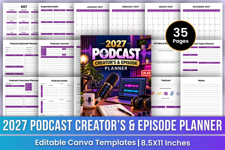 2027 Podcast Creator’s & Episode Planner | Podcast Planning