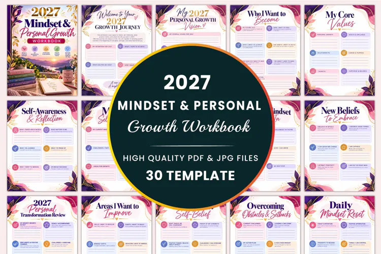 2027 Mindset & Growth Workbook Kdp interiors