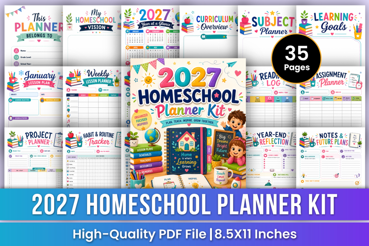 2027 Homeschool Planner Kit | Lesson & Curriculum Planner