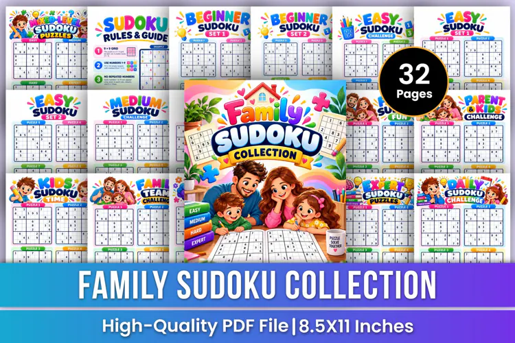 Family Sudoku Collection | Kids Sudoku Puzzles, Brain