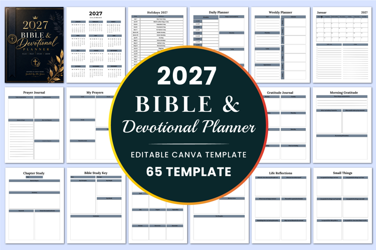 2027 Bible & Devotional Planner Kdp interiors