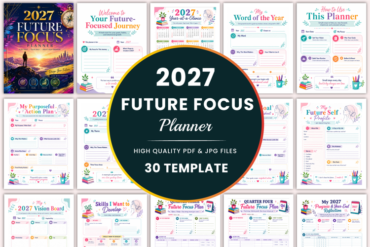 2027 Future Focus Planner Kdp templates