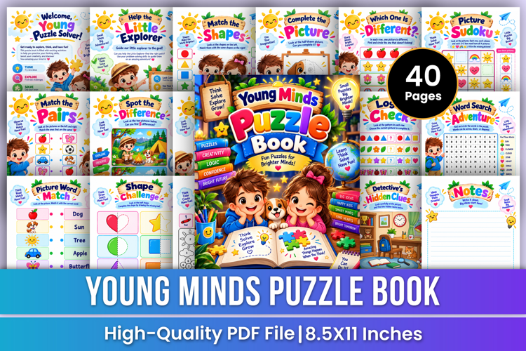 Young Minds Puzzle Book | Fun Kids Puzzles, Logic, Math
