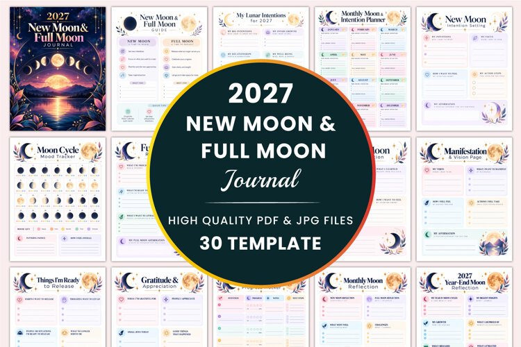 2027 New Moon & Full Moon Journal example image 1