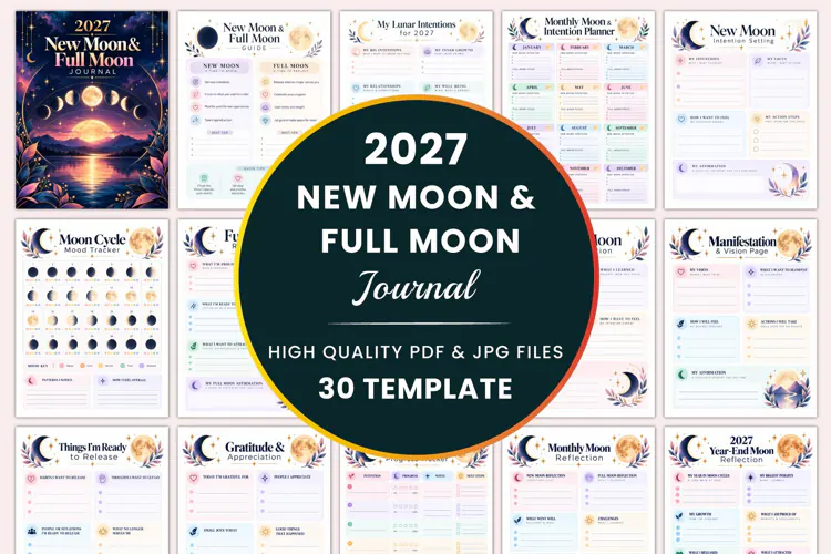 2027 New Moon & Full Moon Journal