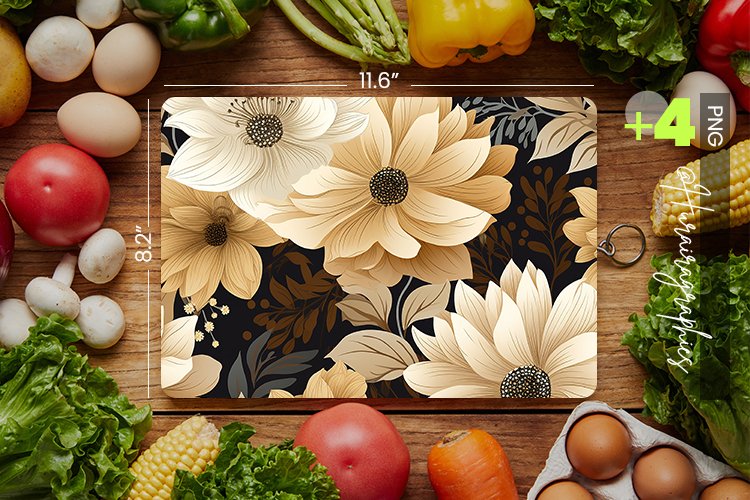boho flowers Cutting Board Design - 04 Variations