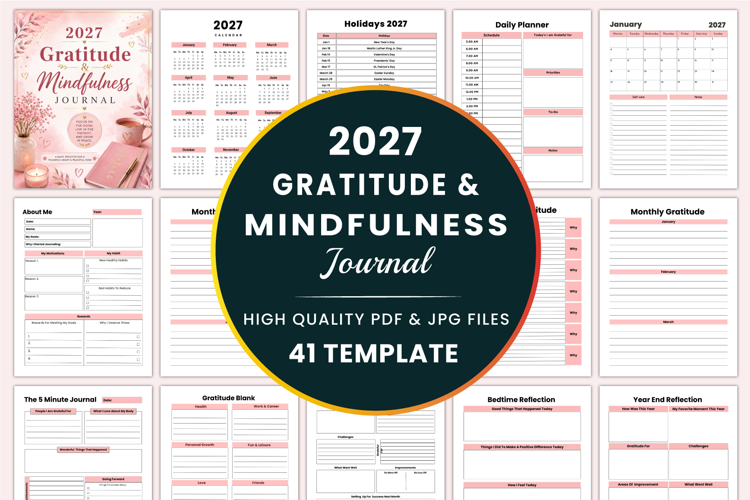 2027 Gratitude & Mindfulness Journal Kdp interiors