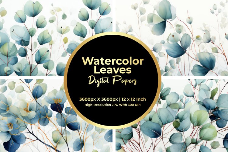 Watercolor Leaves Clipart Image 16